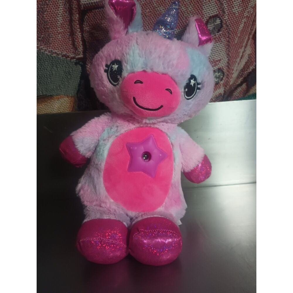 Star Belly Dream Lites Unicorn Pink Purple Stuffed Animal Night Light Tested
